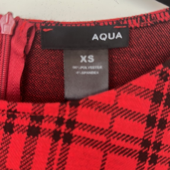 Aqua black and red plaid dress, size XS - Picture 3 of 5